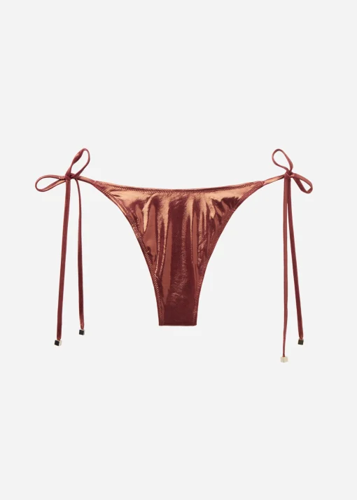 Brazyliany wiązane dół od kostiumu Metallic Skin