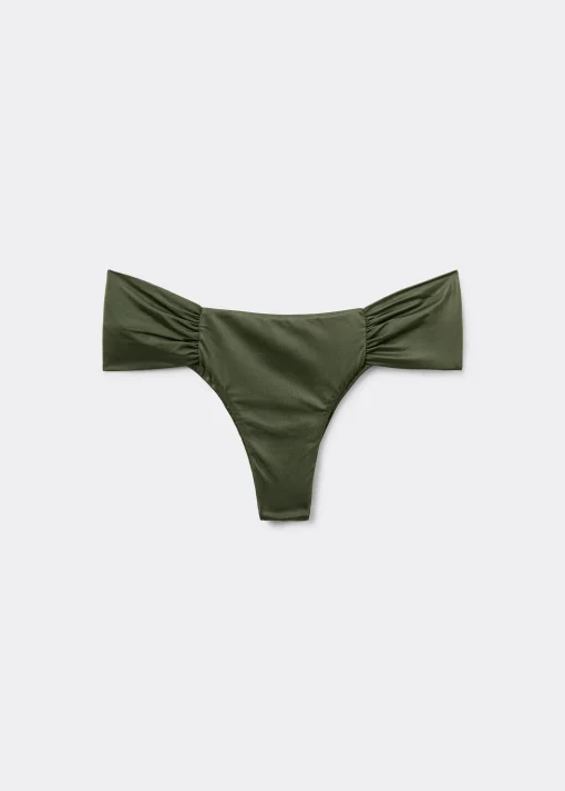 Brazyliany z marszczeniem dół od kostiumu Shiny Satin