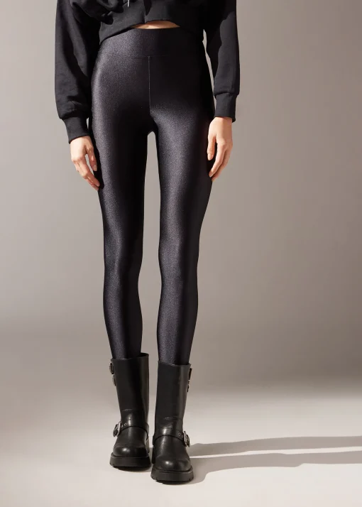 Błyszczące Legginsy