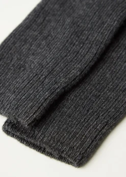 Długie Prążkowane Skarpety z Domieszką Wełny i Kaszmiru dla Kobiet