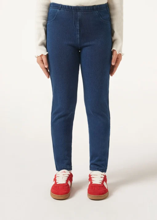 Dziewczęce Legginsy Termiczne z Denimu