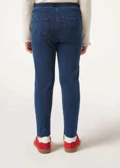 Dziewczęce Legginsy Termiczne z Denimu