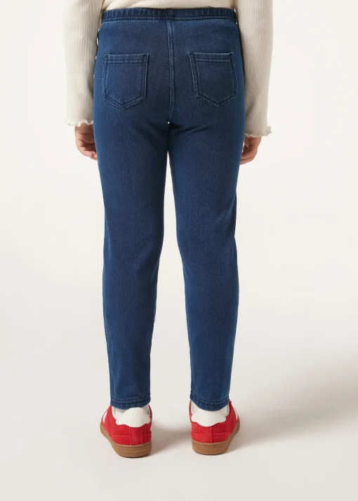 Dziewczęce Legginsy Termiczne z Denimu