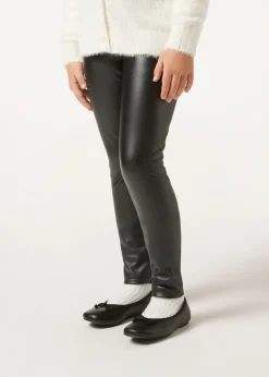 Dziewczęce Legginsy Termiczne z Efektem Skóry