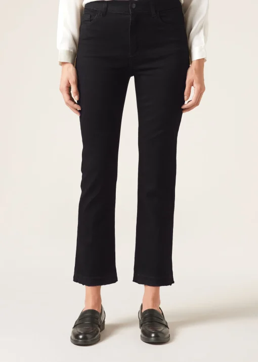Jeansy dzwony cropped