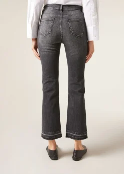Jeansy dzwony cropped