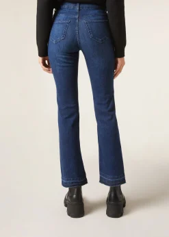 Jeansy dzwony cropped