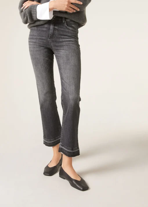 Jeansy dzwony cropped