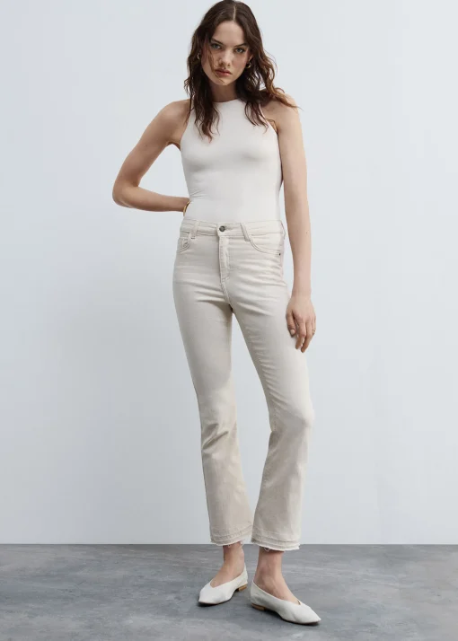 Jeansy dzwony cropped