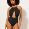 Kostium jednoczęściowy Black Halter Neck