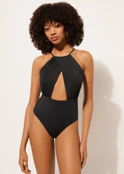 Kostium jednoczęściowy Black Halter Neck