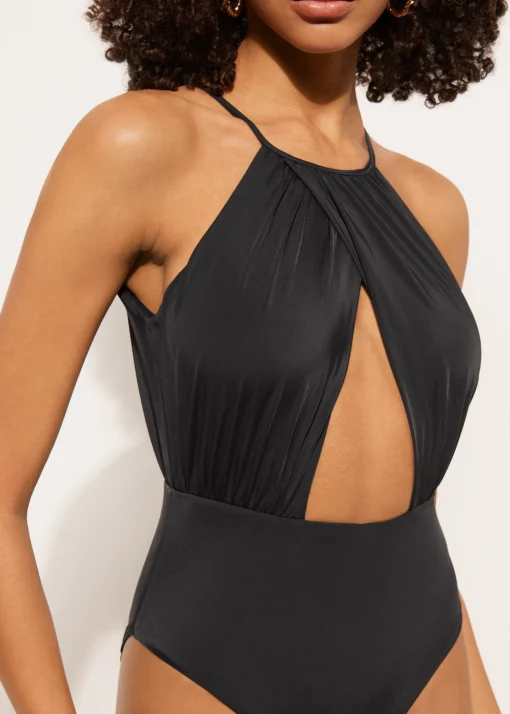 Kostium jednoczęściowy Black Halter Neck
