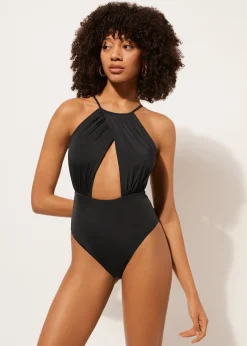 Kostium jednoczęściowy Black Halter Neck