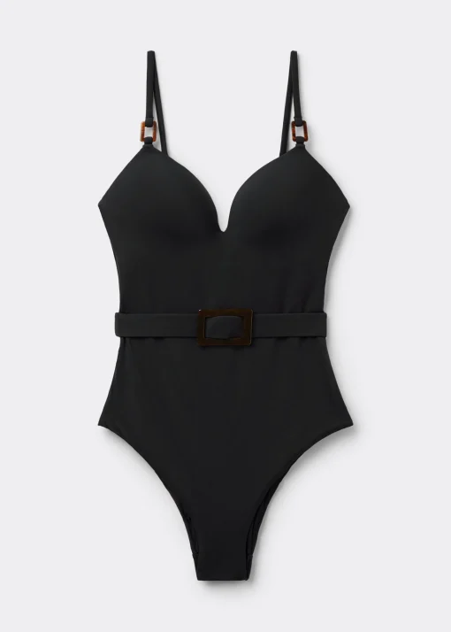 Kostium jednoczęściowy Heart Neckline Black
