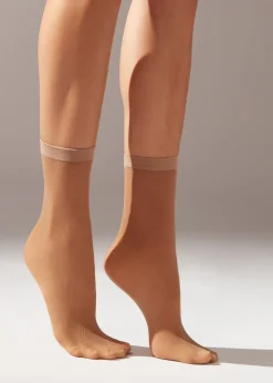 Krótkie skarpety z siateczki w romby Eco