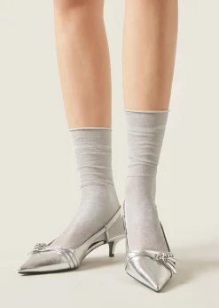 Kryjące skarpety brokatowe