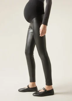Legginsy ciążowe z imitacji skóry