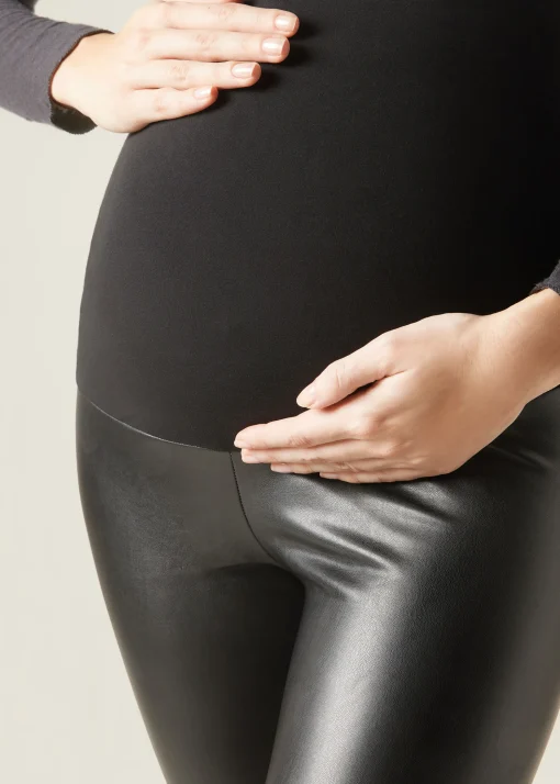 Legginsy ciążowe z imitacji skóry