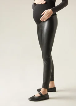 Legginsy ciążowe z imitacji skóry