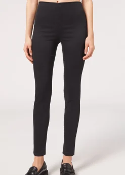 Legginsy jeansowe skinny z wysokim stanem