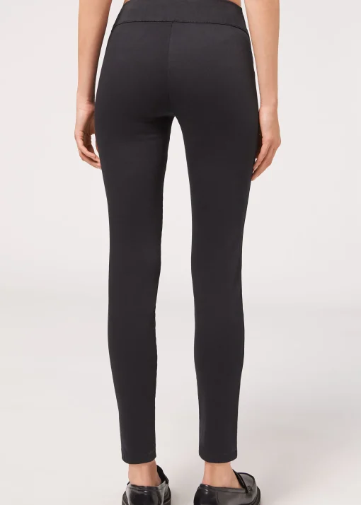 Legginsy jeansowe skinny z wysokim stanem