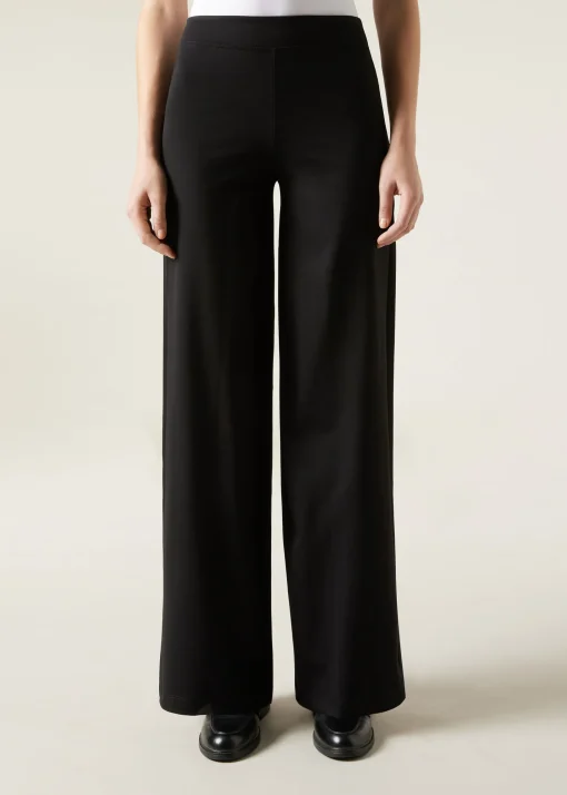 Legginsy palazzo z gładkiej dzianiny