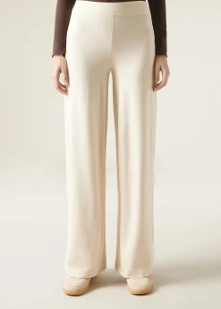Legginsy palazzo z gładkiej dzianiny