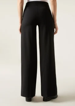 Legginsy palazzo z gładkiej dzianiny