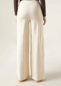 Legginsy palazzo z gładkiej dzianiny