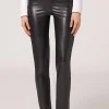 Legginsy Termiczne z Imitacji Skóry
