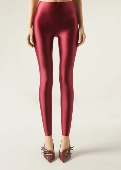 Legginsy z mocnym satynowym połyskiem