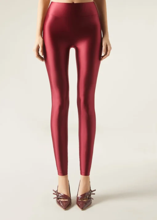 Legginsy z mocnym satynowym połyskiem