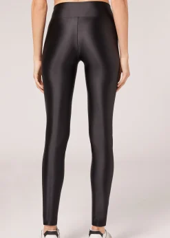 Legginsy z mocnym satynowym połyskiem