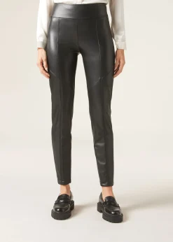 Ocieplane legginsy z imitacji skóry