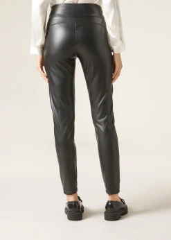 Ocieplane legginsy z imitacji skóry