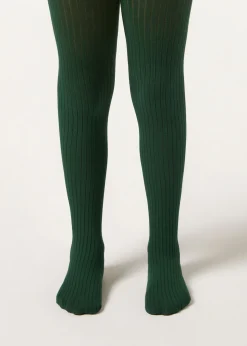 Prążkowane rajstopy bawełniane dziewczęce