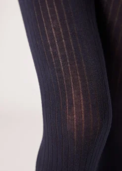 Prążkowane rajstopy bawełniane dziewczęce