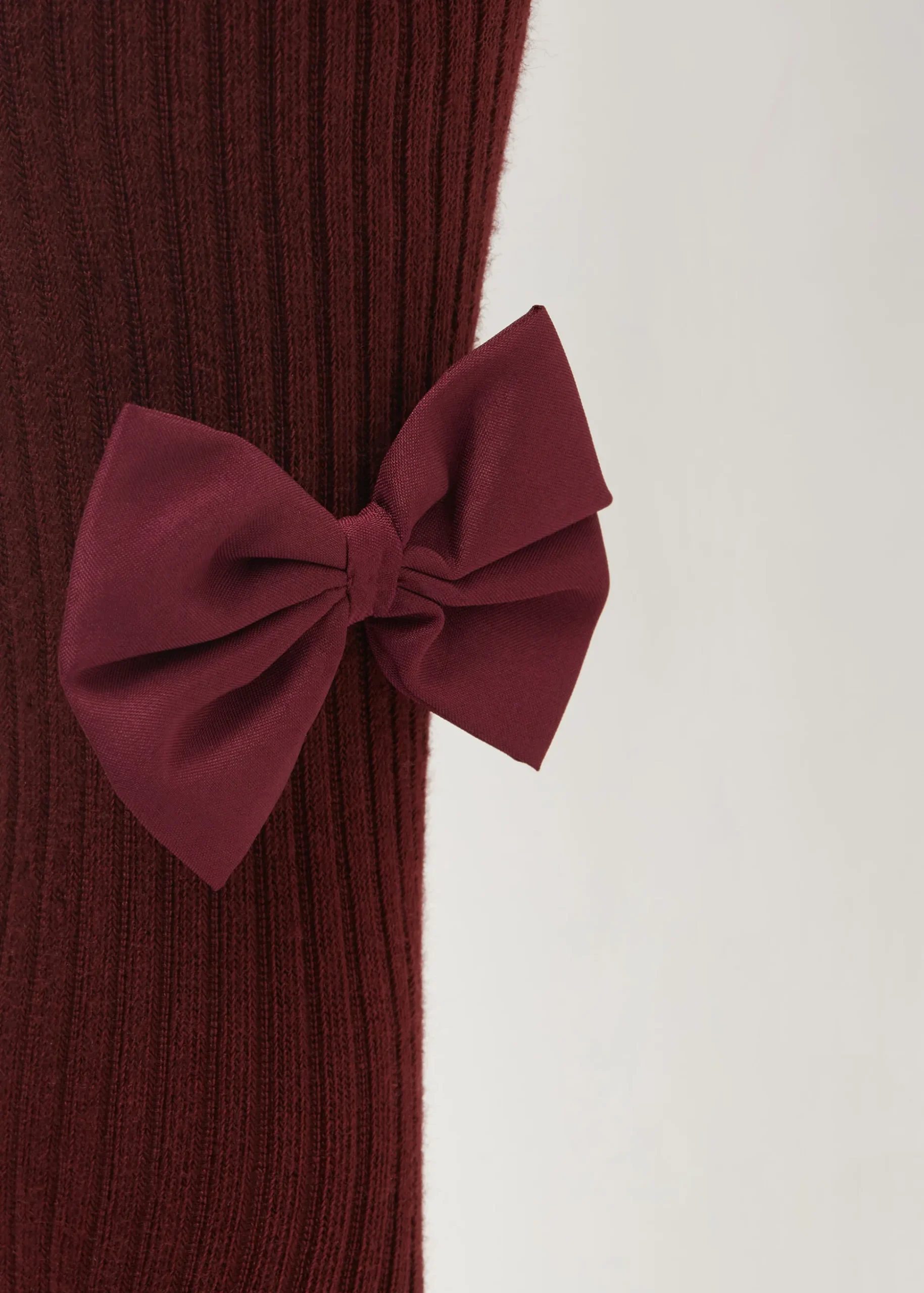 Prążkowane rajstopy bawełniane z kokardami dziewczęce