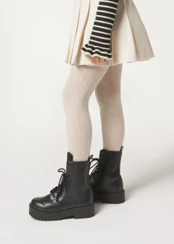 Rajstopy kaszmirowe w warkocze dziewczęce